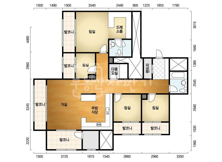서울 강남구 청담동 청담르엘 46평, 이면창구조 매매 매물번호 10219 사진 2